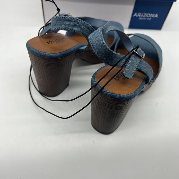 Arizona Jean Co Womens Heather Heeled Sandals Blue Denim Size 9.5M - Picture 7 of 15